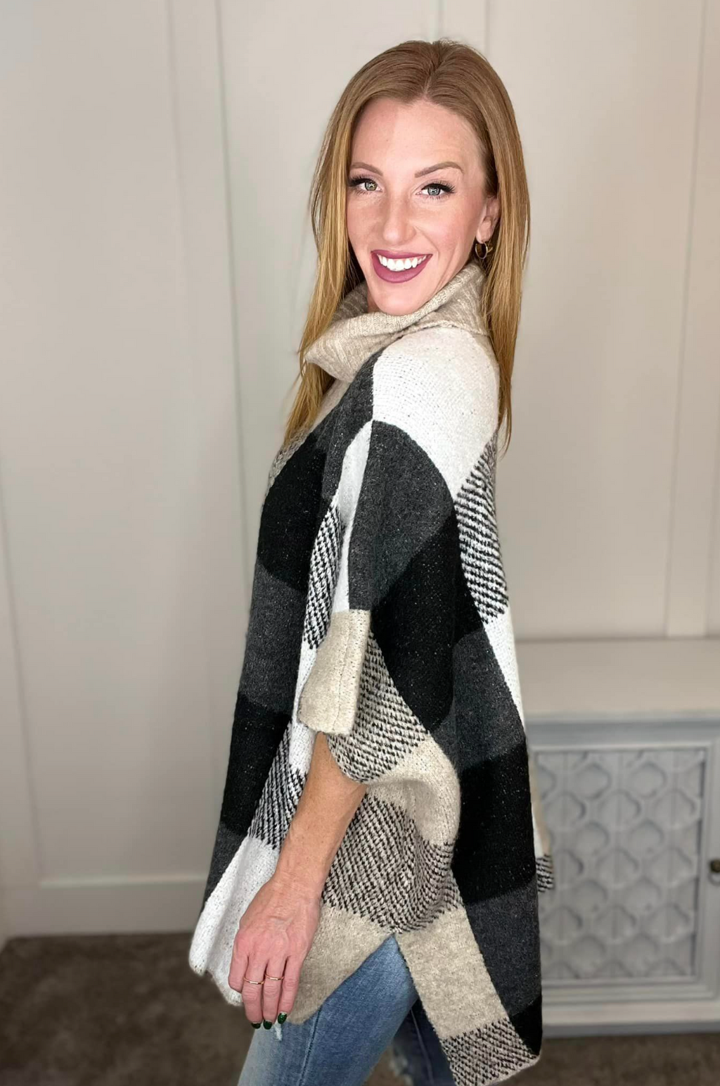 Your Next Favorite Roll Neck Sweater Poncho