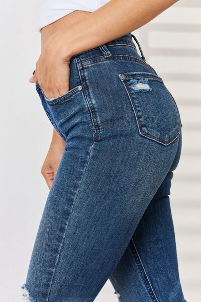 Tummy Control Distressed Skinny Jeans