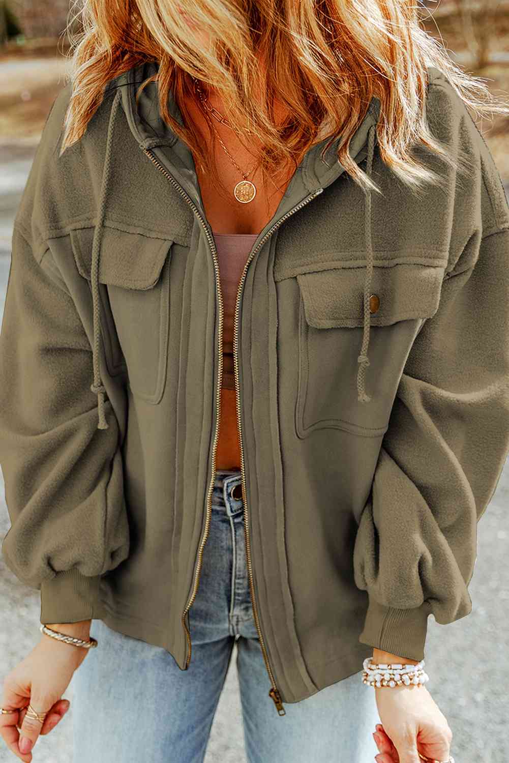 Hey Cowboy Zip-Up Hooded Jacket