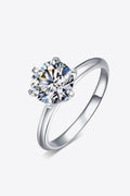 Brilliant Star 925 Sterling Silver Moissanite 6-Prong Ring