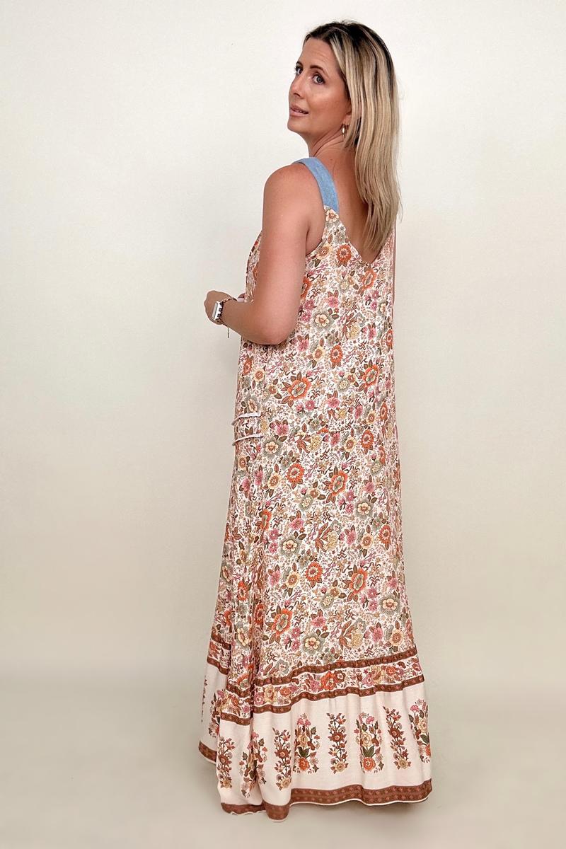 Davi & Dani Button Down Floral Maxi Dress