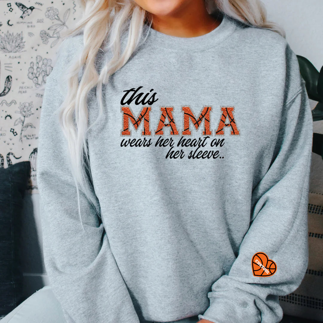 This Basketball Mama Wears Her Heart on Her Sleeve Made to Order Personalized Graphic