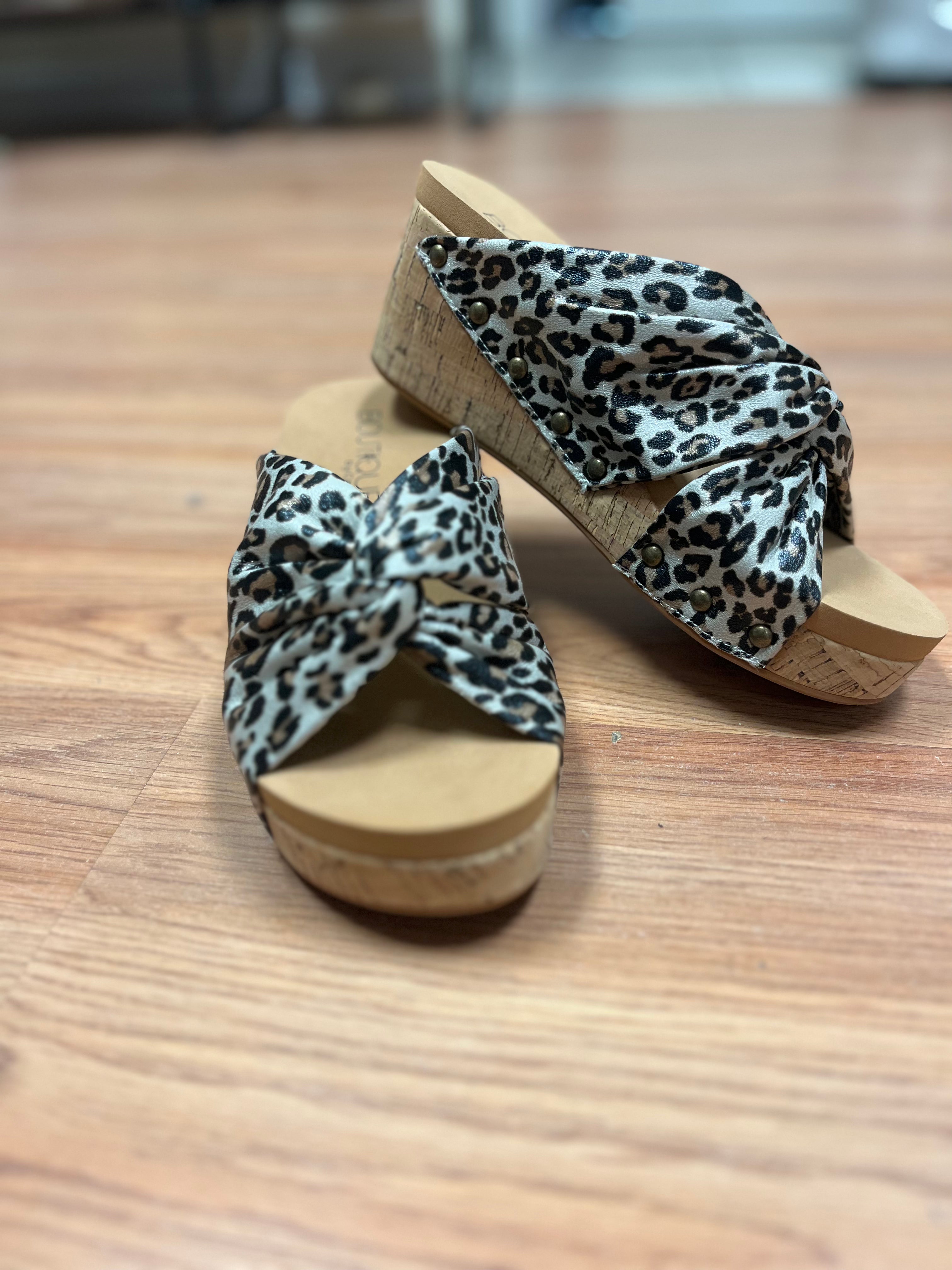 Cheerful Small Leopard Sandal by Corkys