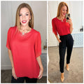 Best Of My Love Short Sleeve Blouse In Red